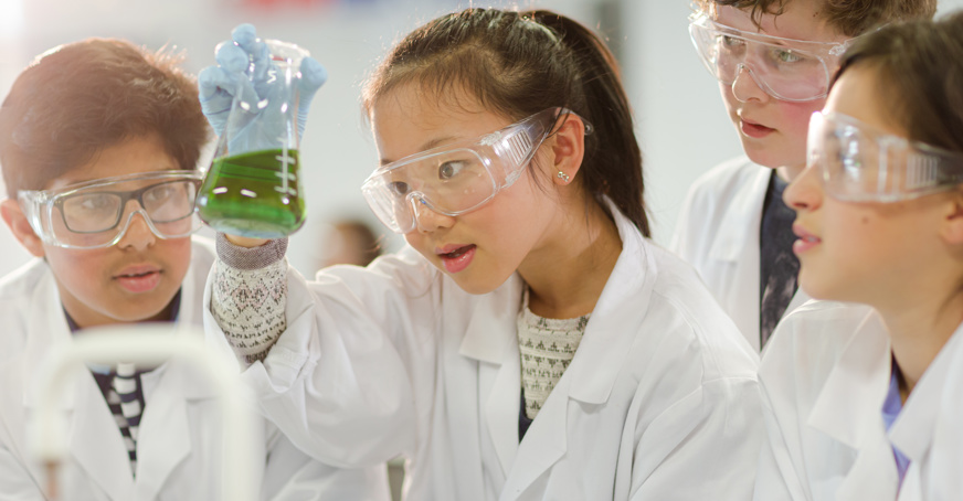 Children conducting a science experiment