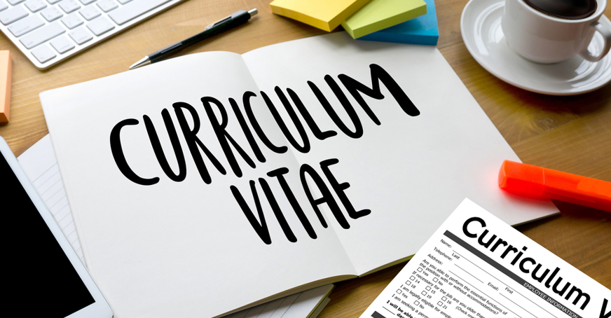 Curriculum vitae written on paper